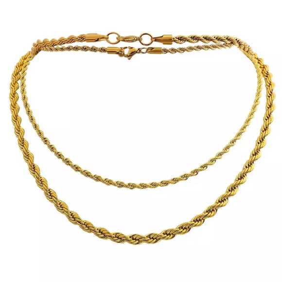 GP Rope Twisted Chain Layering Necklace - Picture 3 of 7